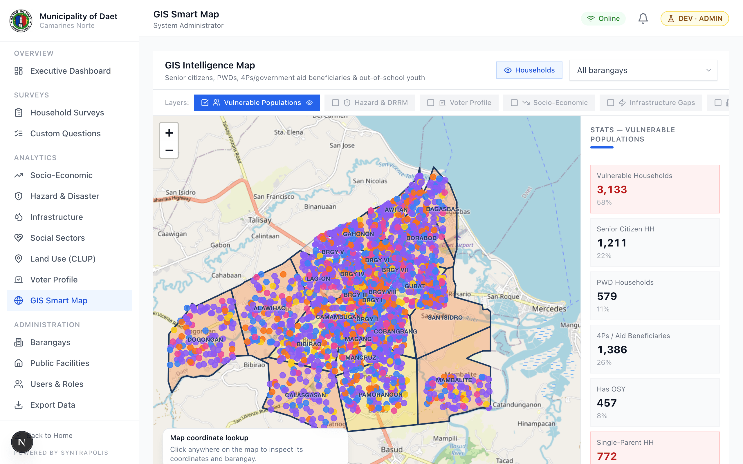 GIS Smart Map layer view